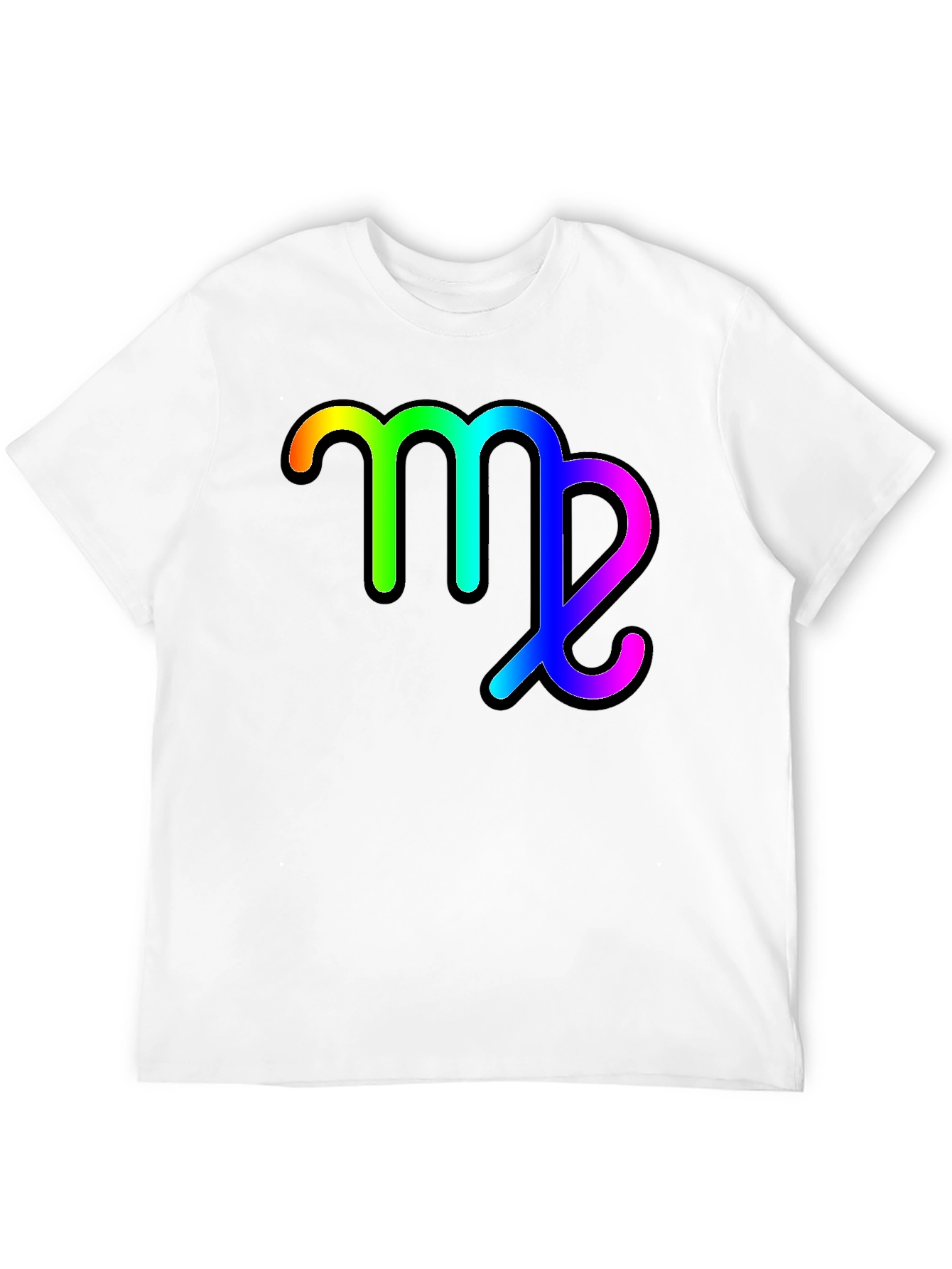 Rainbow Virgo Zodiac Sign Black T-Shirt