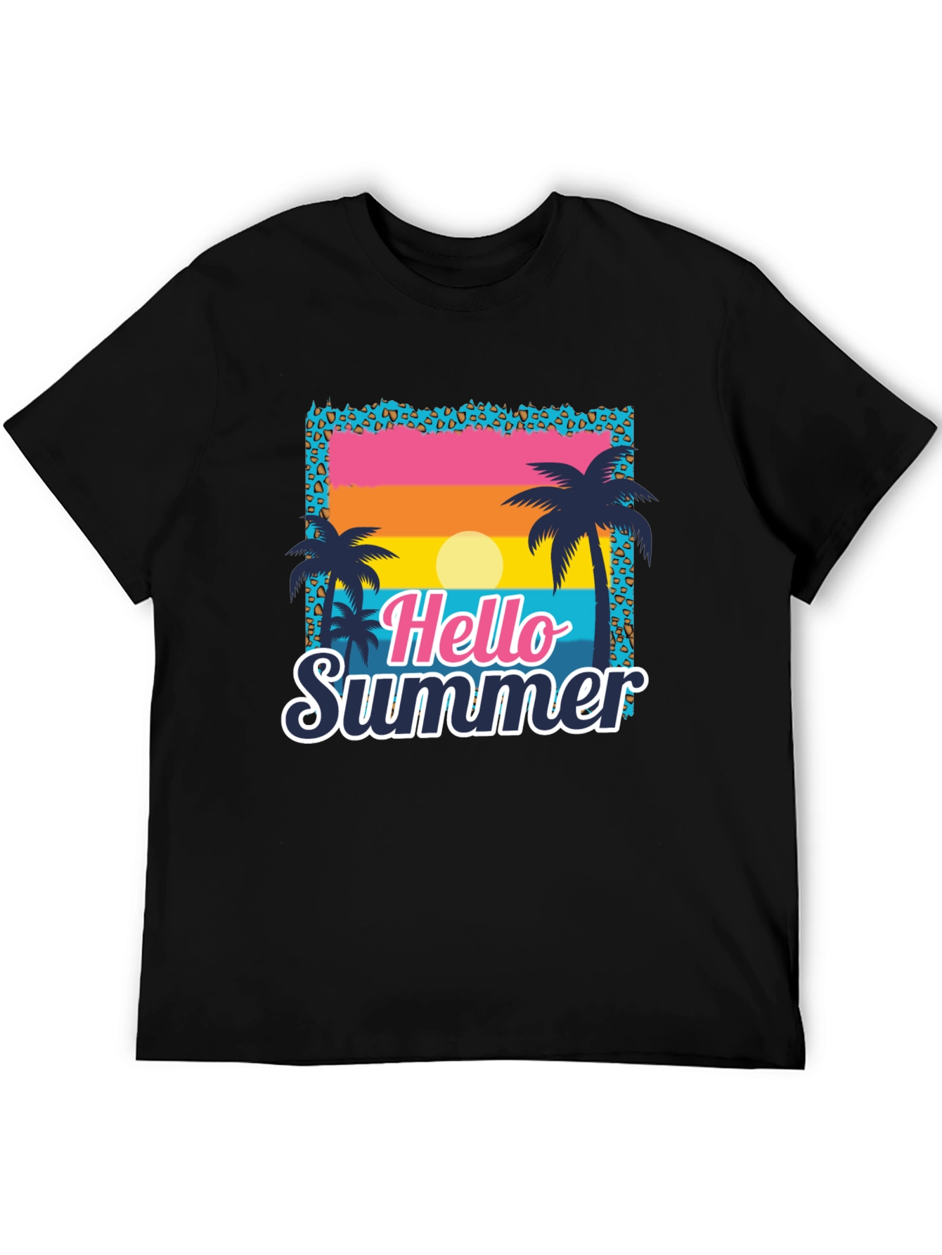 Hello Summer Palm Tree Graphic Tee