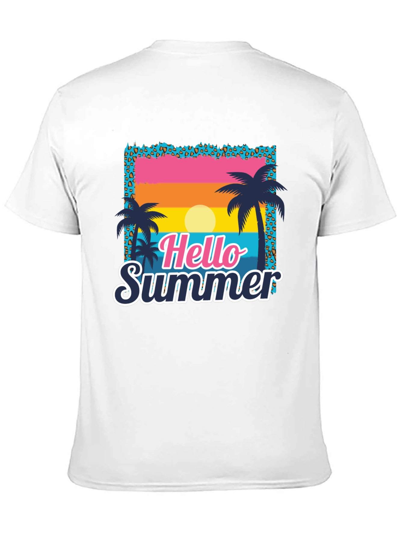 Hello Summer Palm Tree Graphic Tee
