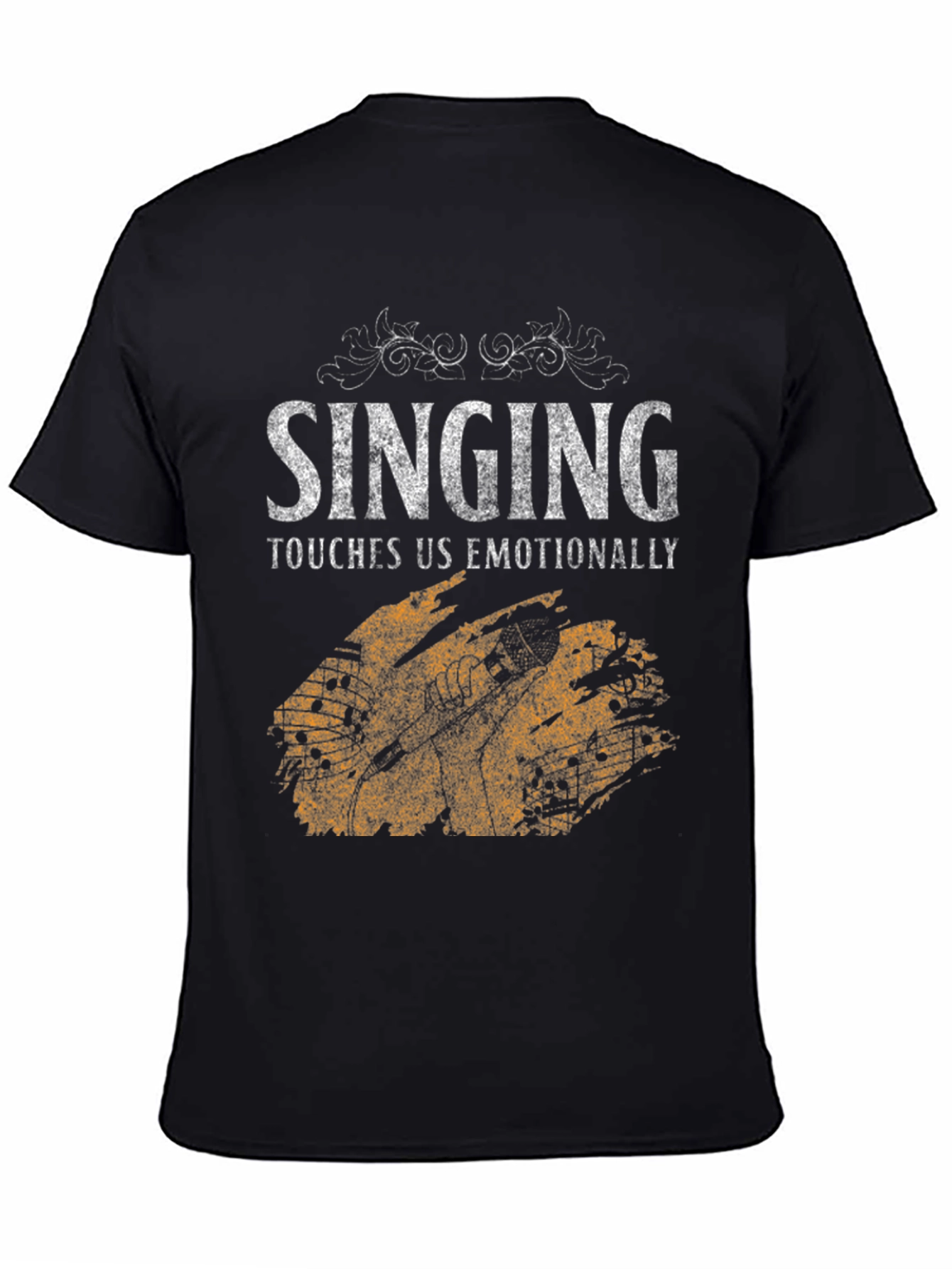 Singing Touches Us Emotionally Black T-Shirt