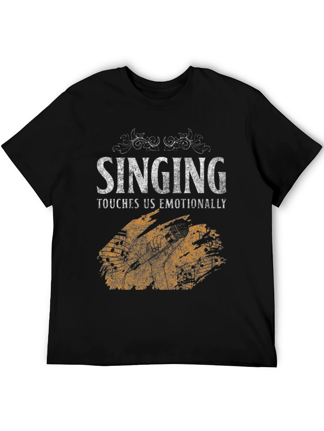 Singing Touches Us Emotionally Black T-Shirt
