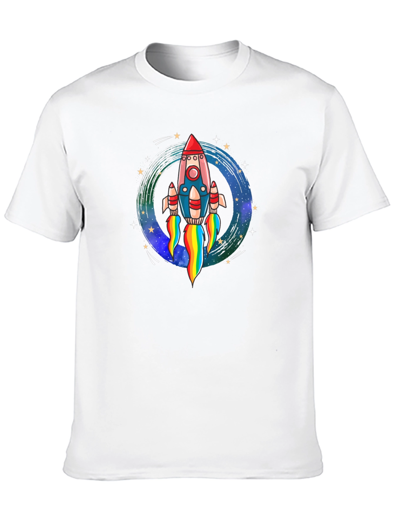 Rocket Launch Graphic Tee - Black Cotton Comfort