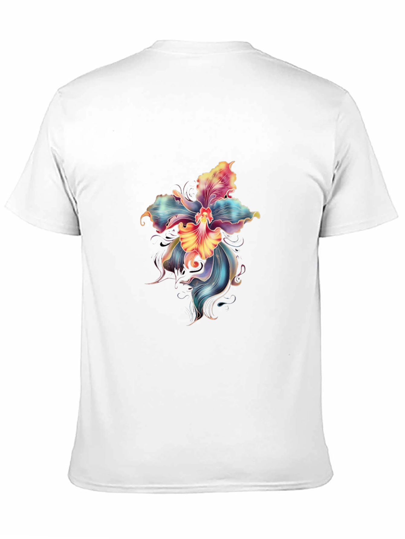 Floral Graphic Print Black T-Shirt