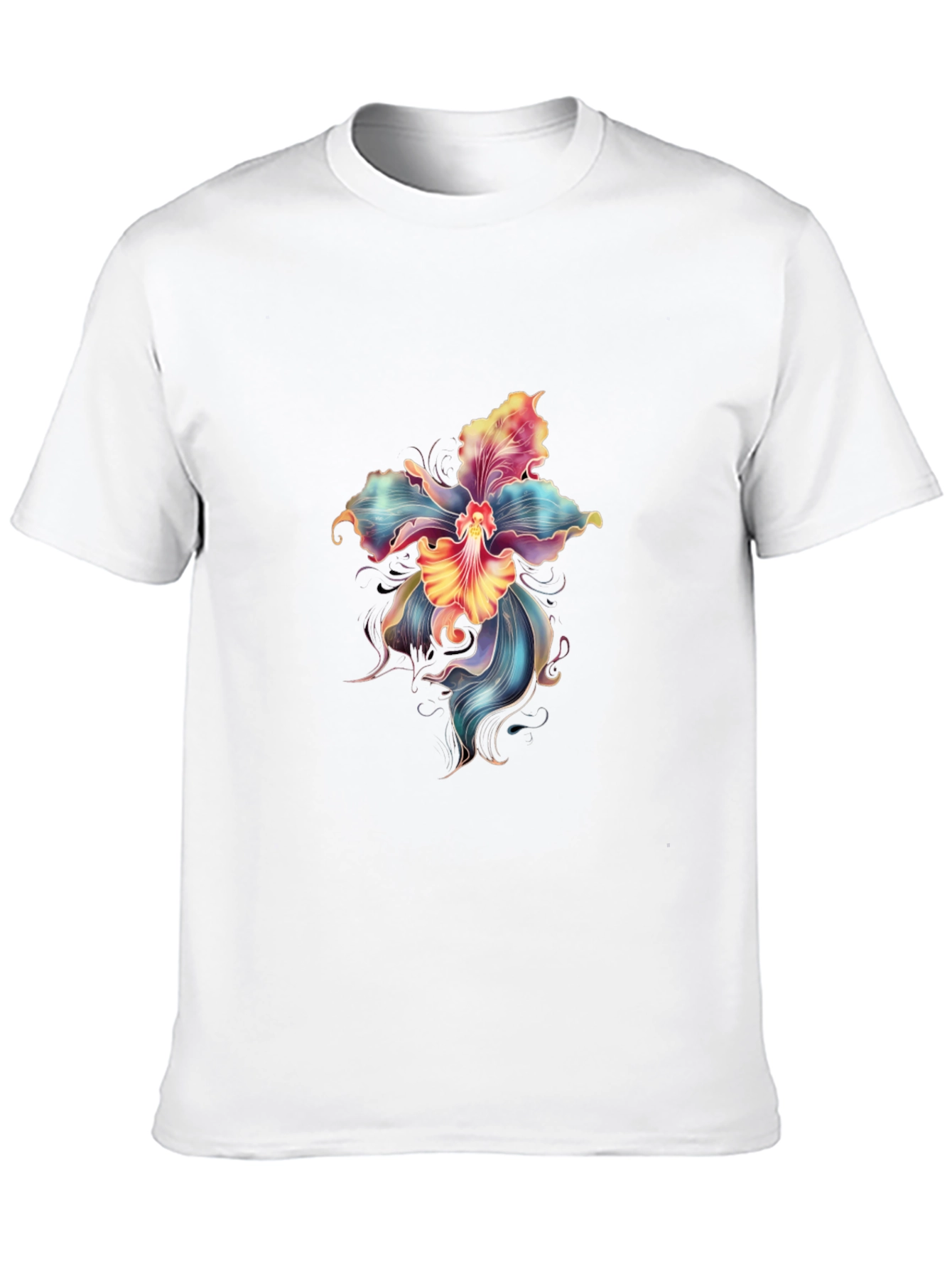 Floral Graphic Print Black T-Shirt