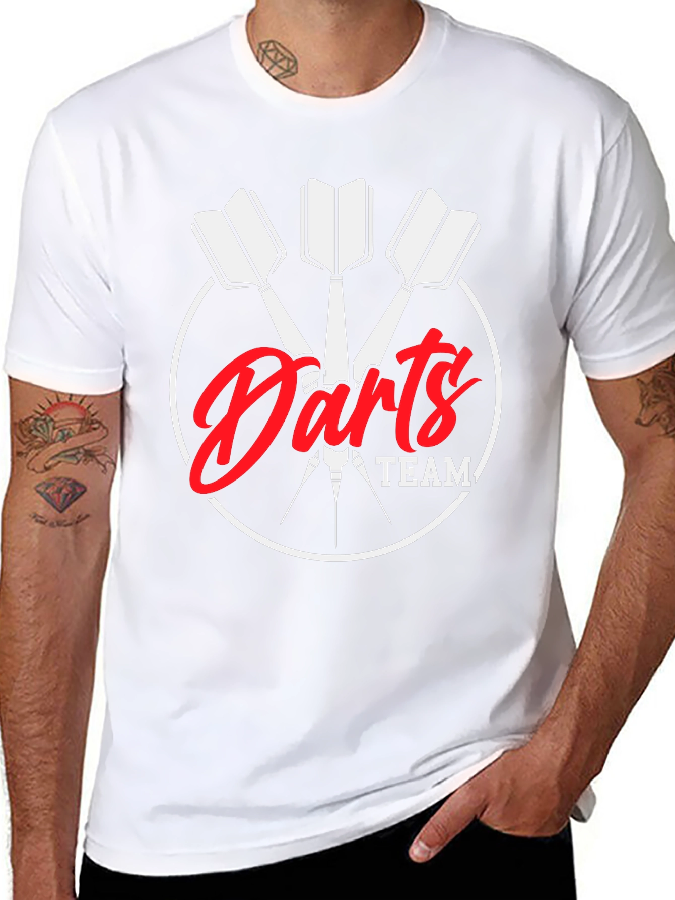 Darts Team Black T-Shirt - Sporty Casual Tee