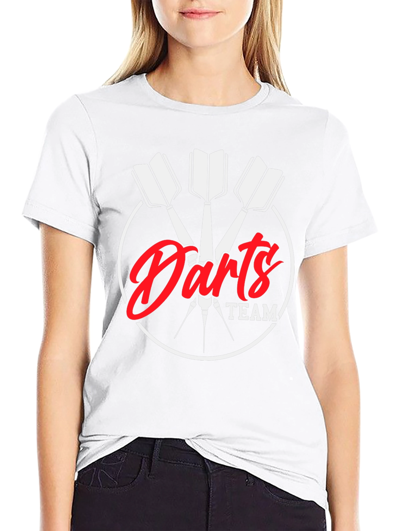 Darts Team Black T-Shirt - Sporty Casual Tee