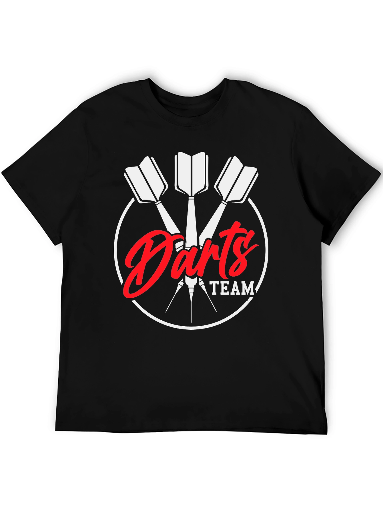 Darts Team Black T-Shirt - Sporty Casual Tee