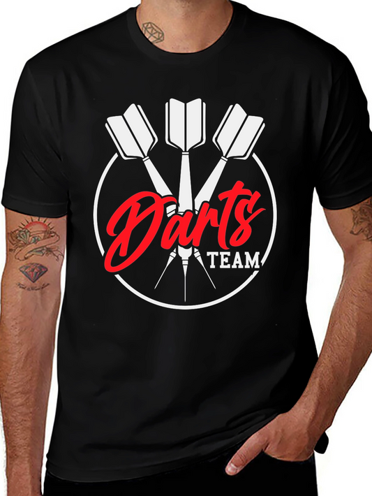Darts Team Black T-Shirt - Sporty Casual Tee