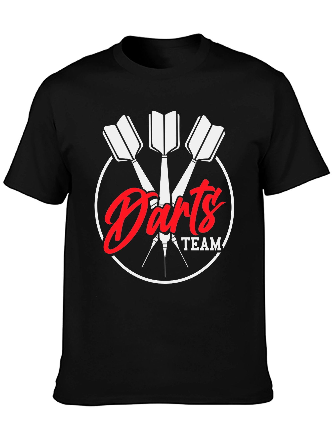 Darts Team Black T-Shirt - Sporty Casual Tee