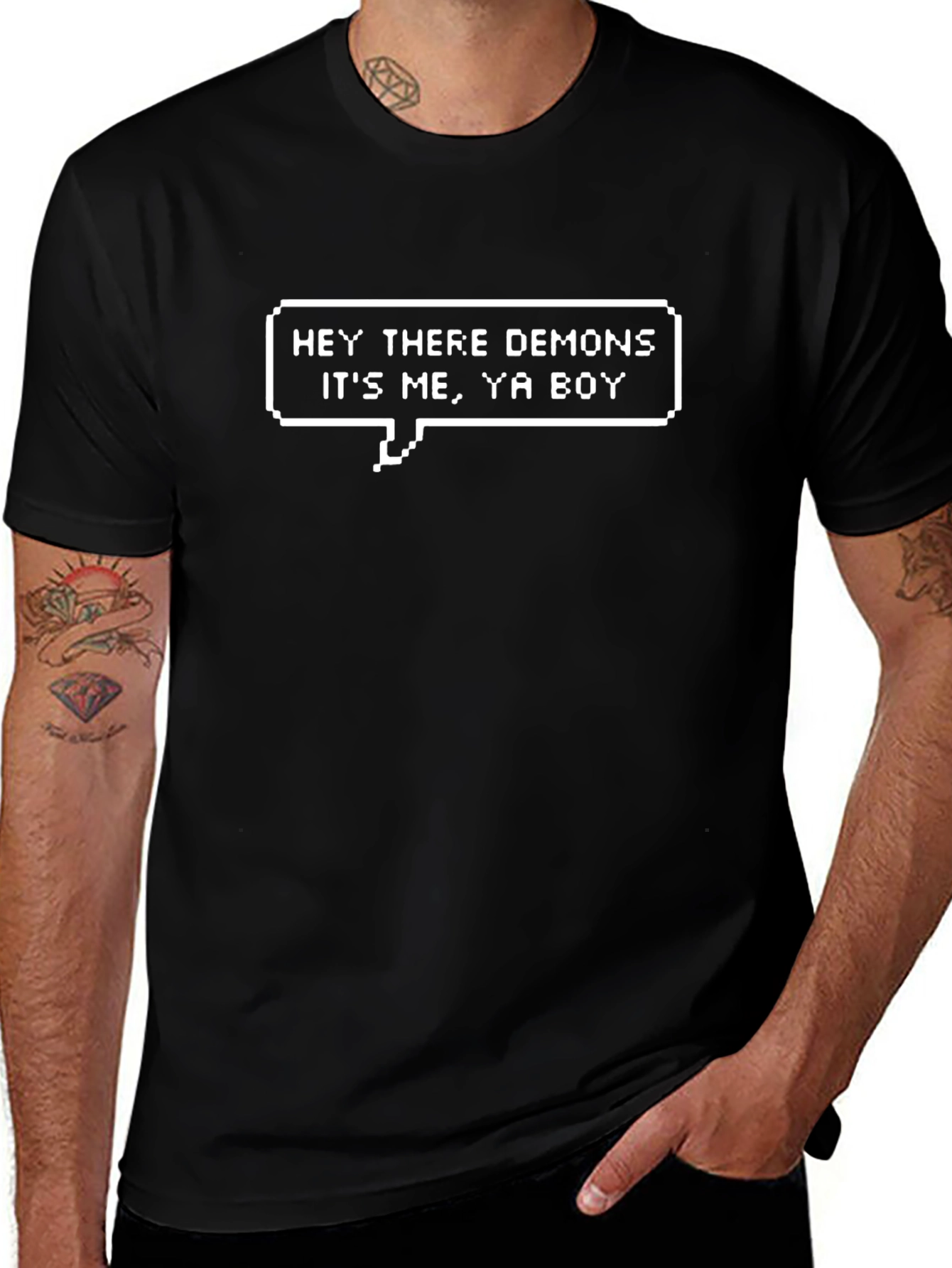 Hey There Demons T-Shirt Funny Novelty Black Cotton Tee