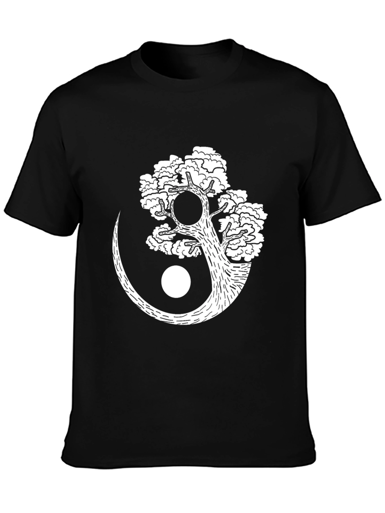 Yin Yang Tree Graphic Tee - Black