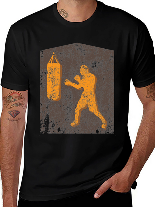 Retro Boxer T-Shirt: Punching Bag Design