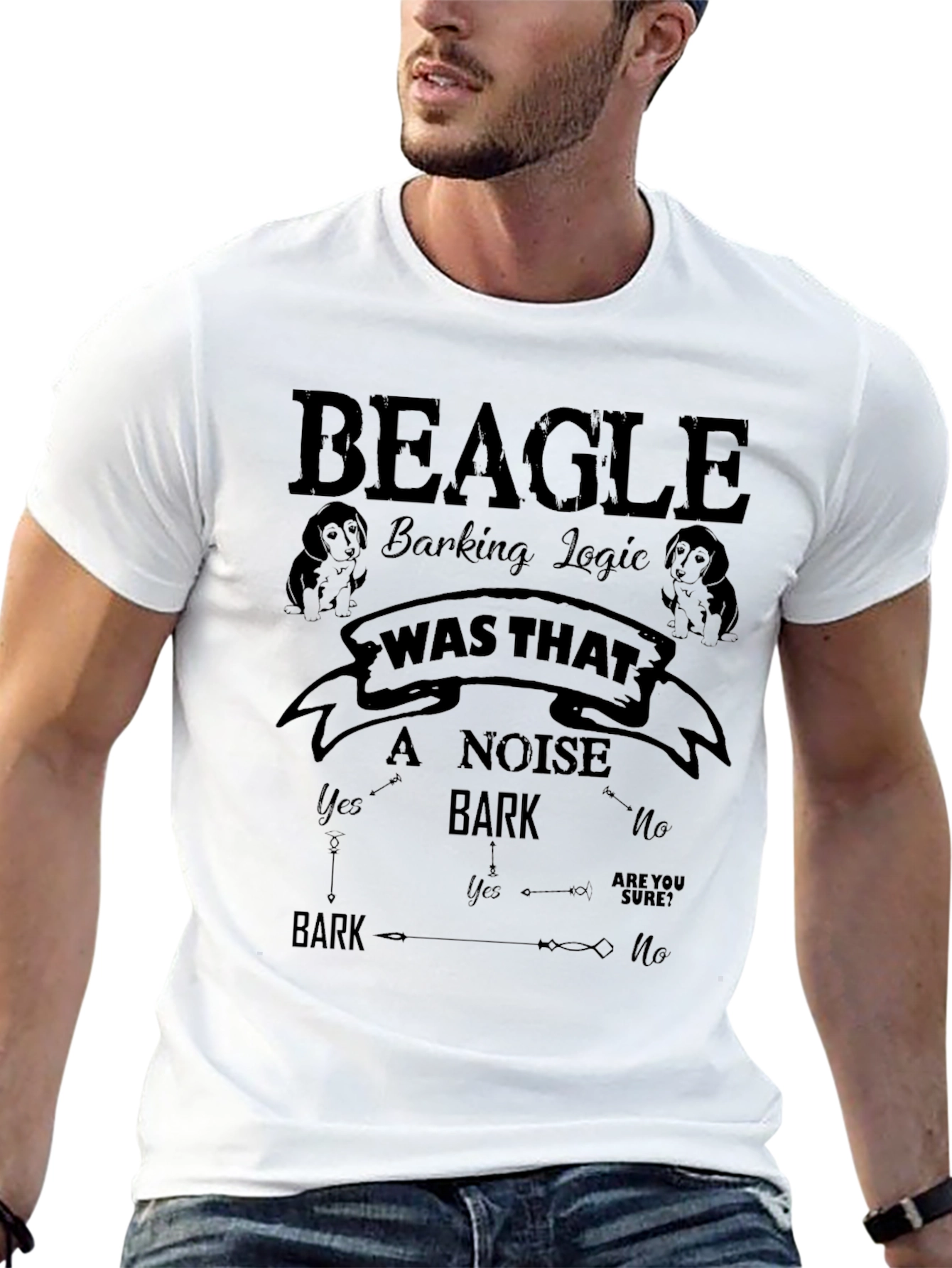 Beagle Barking Logic Novelty Graphic T-Shirt