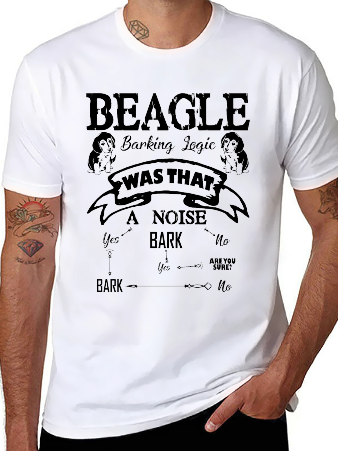 Beagle Barking Logic Novelty Graphic T-Shirt