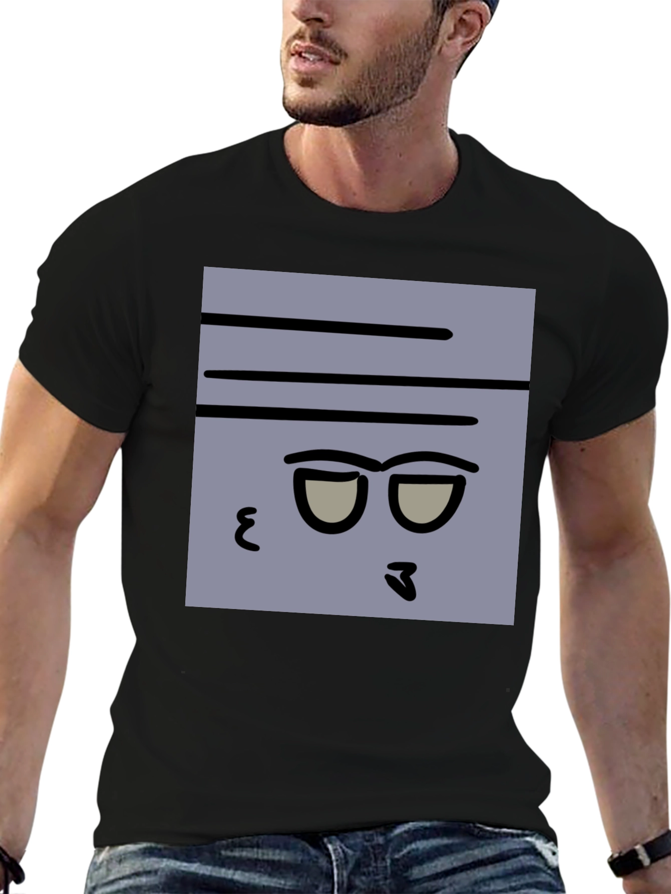 Funny Face Graphic Tee - Mens Black T-Shirt