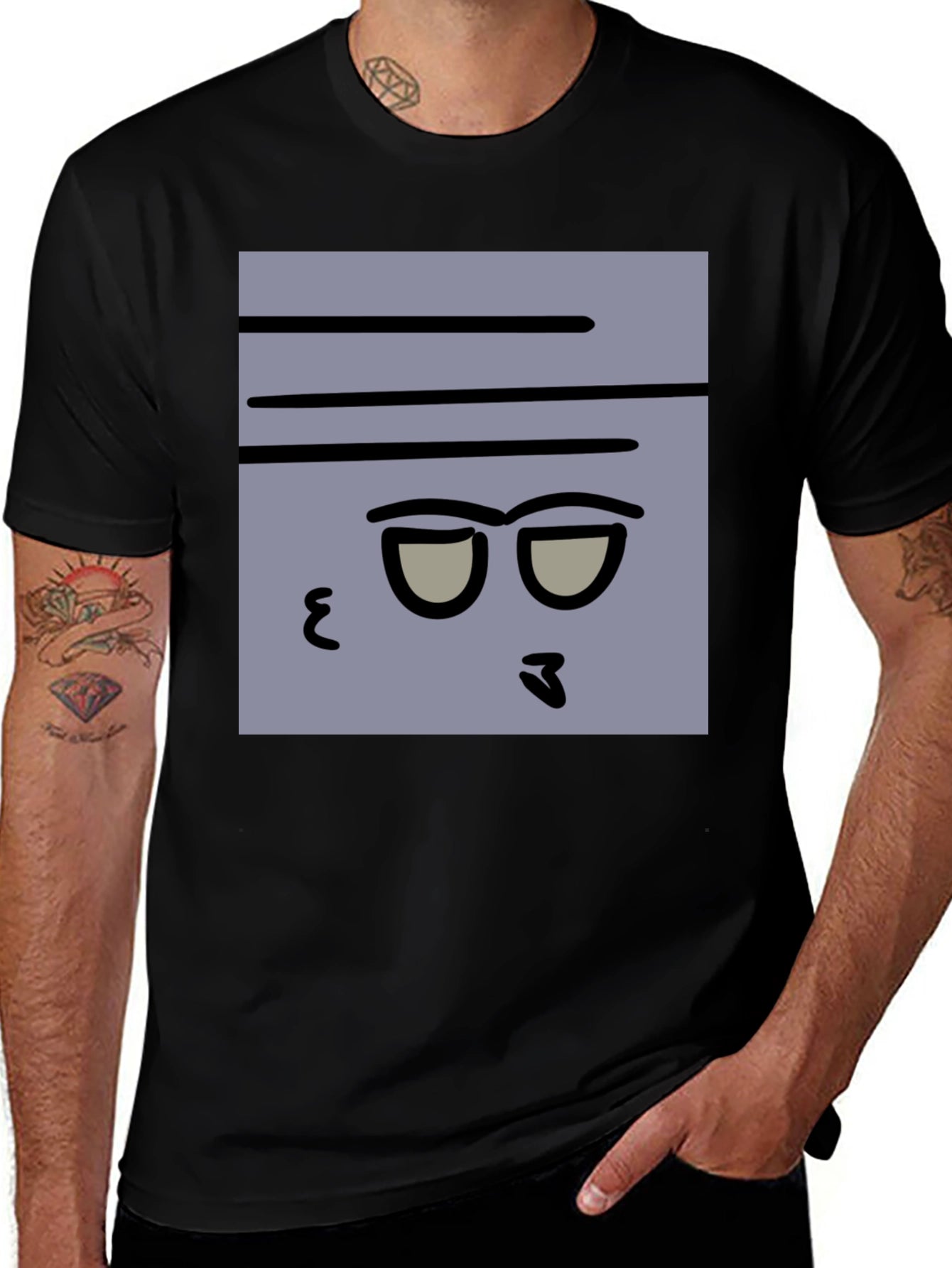 Funny Face Graphic Tee - Mens Black T-Shirt