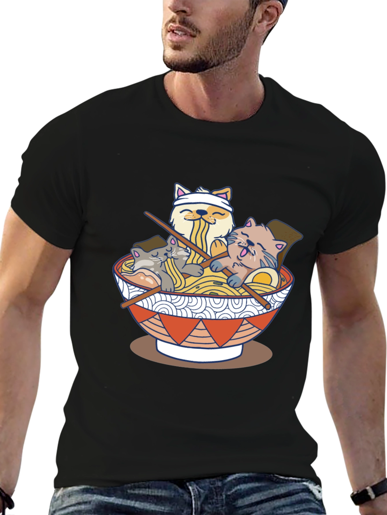 Ramen Cat T-Shirt - Unique Anime Design