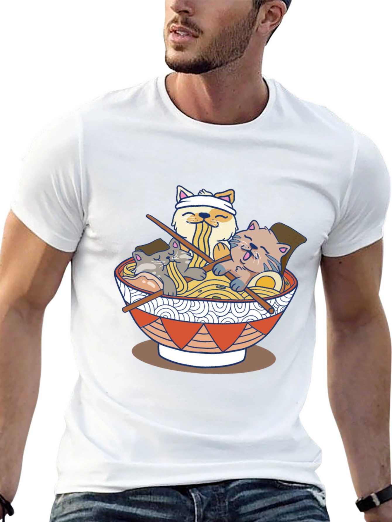 Ramen Cat T-Shirt - Unique Anime Design