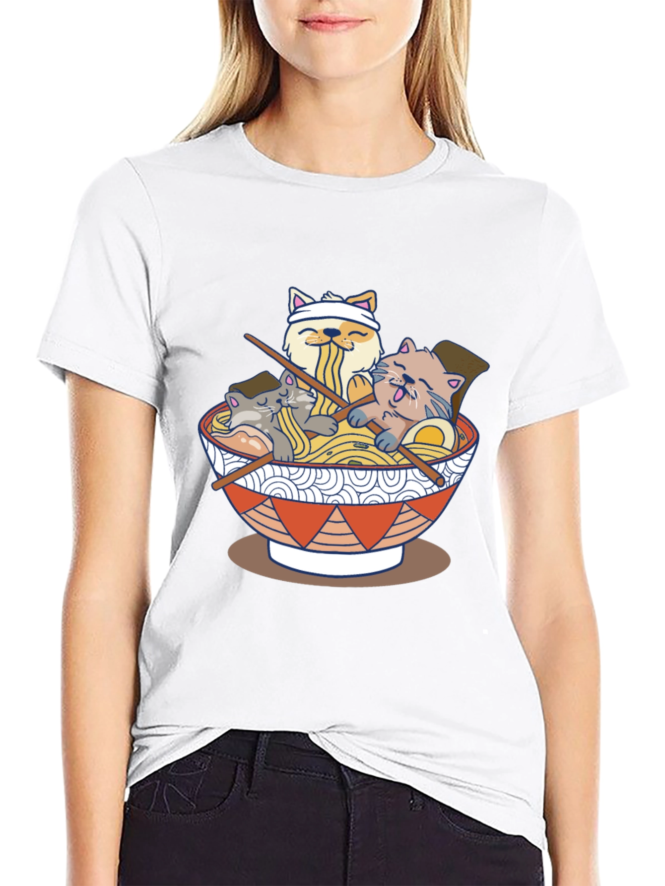 Ramen Cat T-Shirt - Unique Anime Design