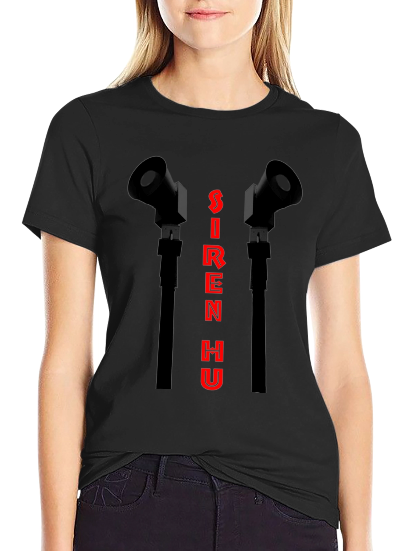 Siren Hu Graphic T-Shirt - Black