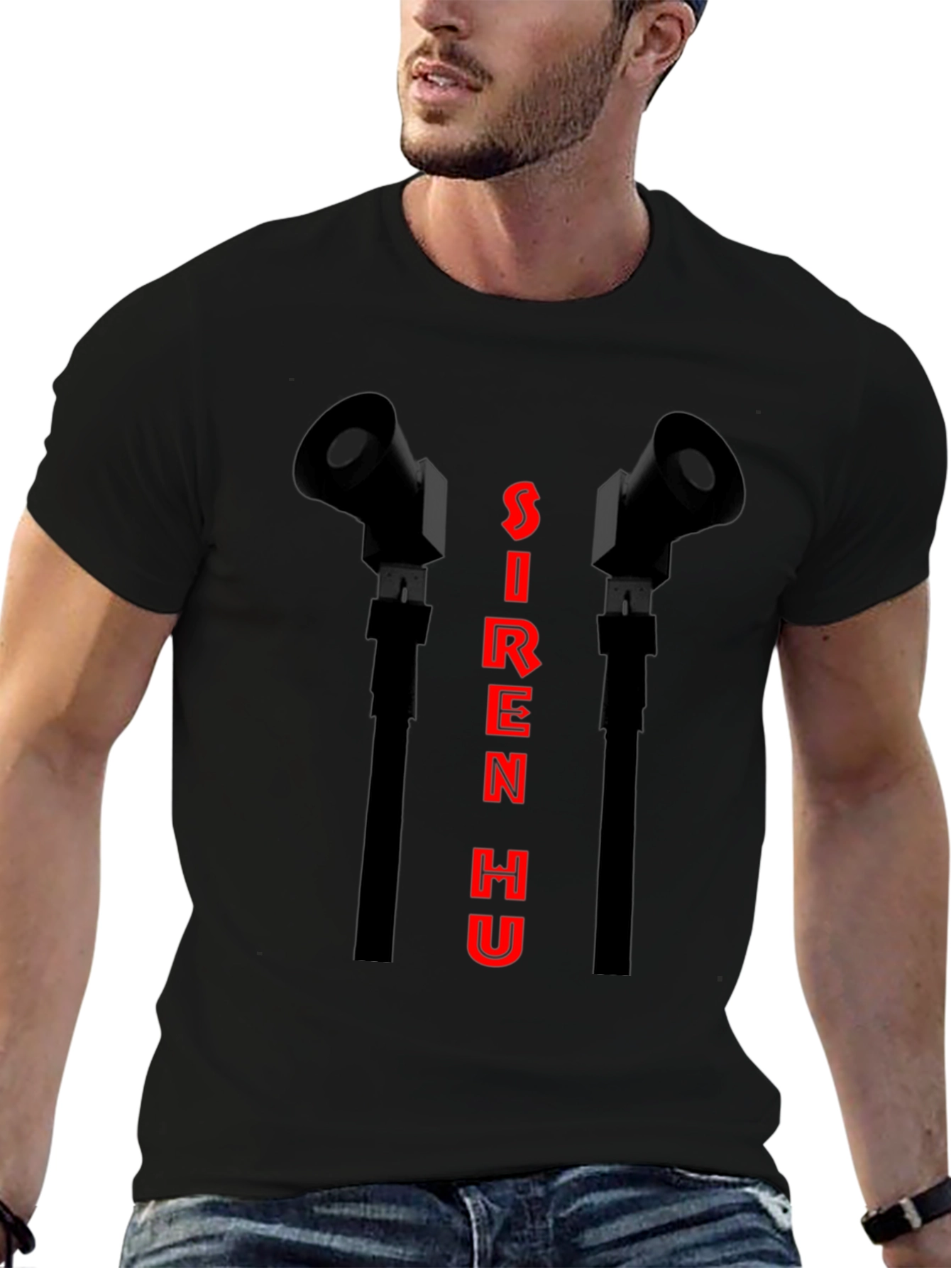 Siren Hu Graphic T-Shirt - Black
