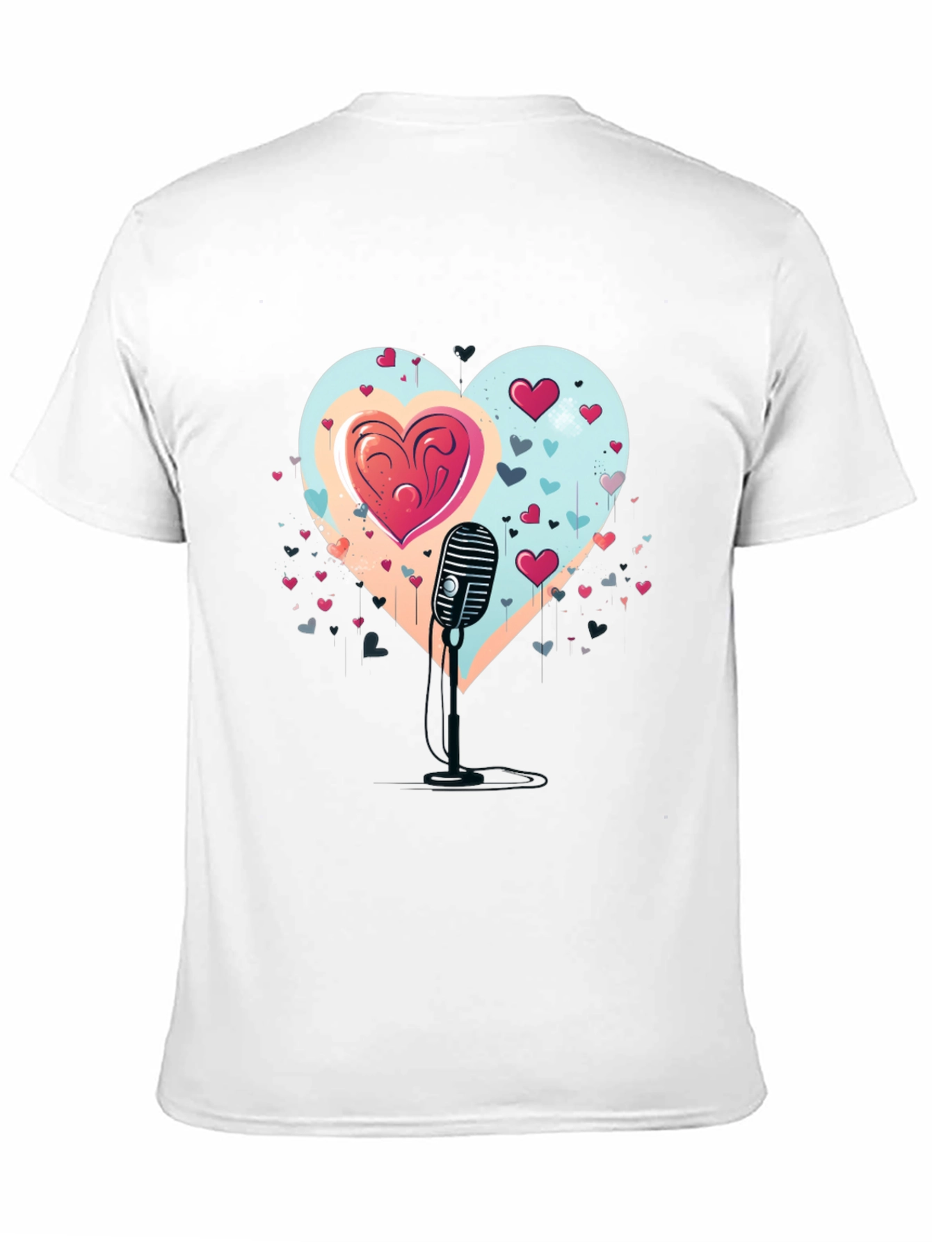 Heartfelt Serenade Tee - Retro Mic Valentines Day Shirt