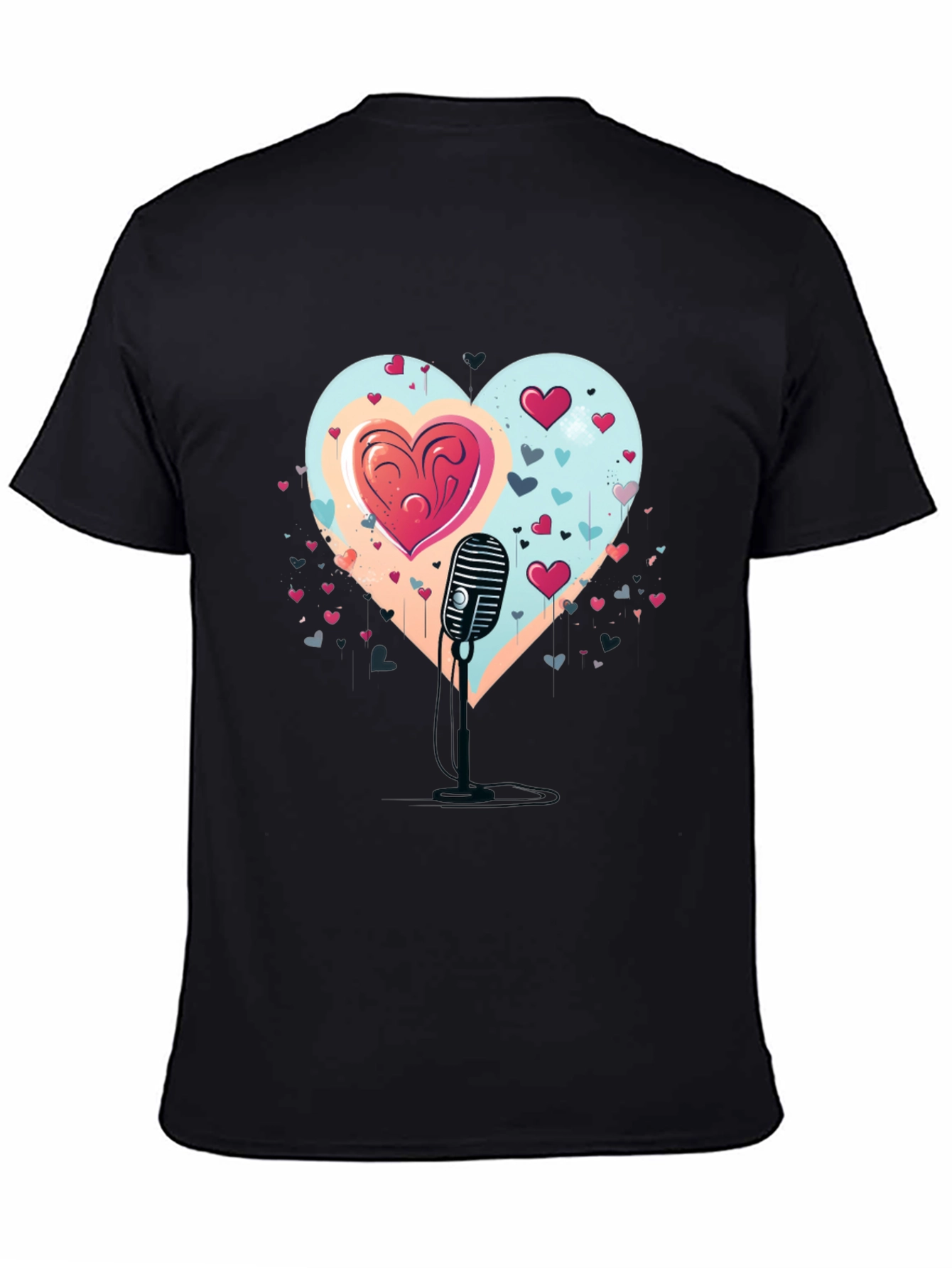 Heartfelt Serenade Tee - Retro Mic Valentines Day Shirt