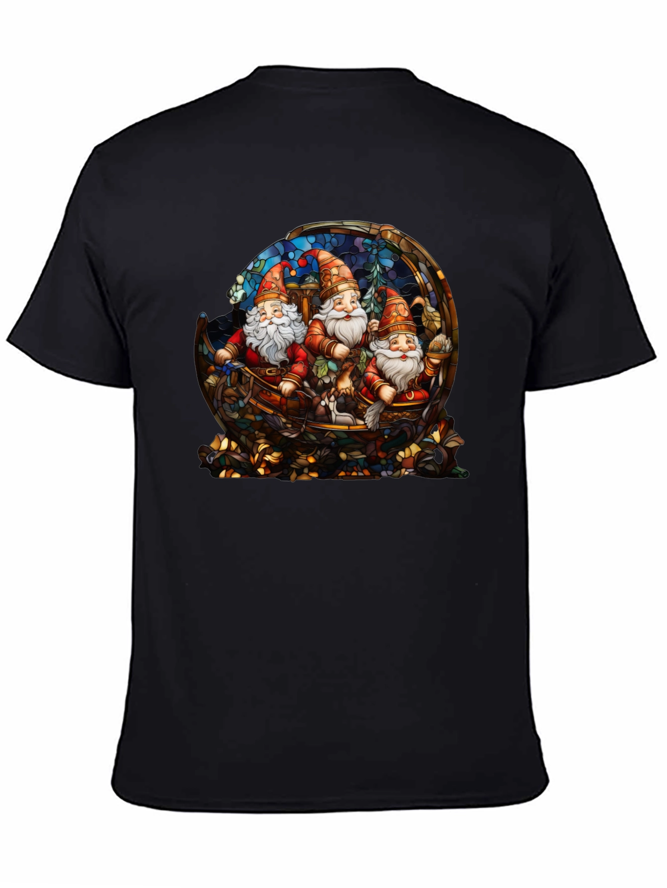 Gnome Stained Glass Graphic Tee - Black