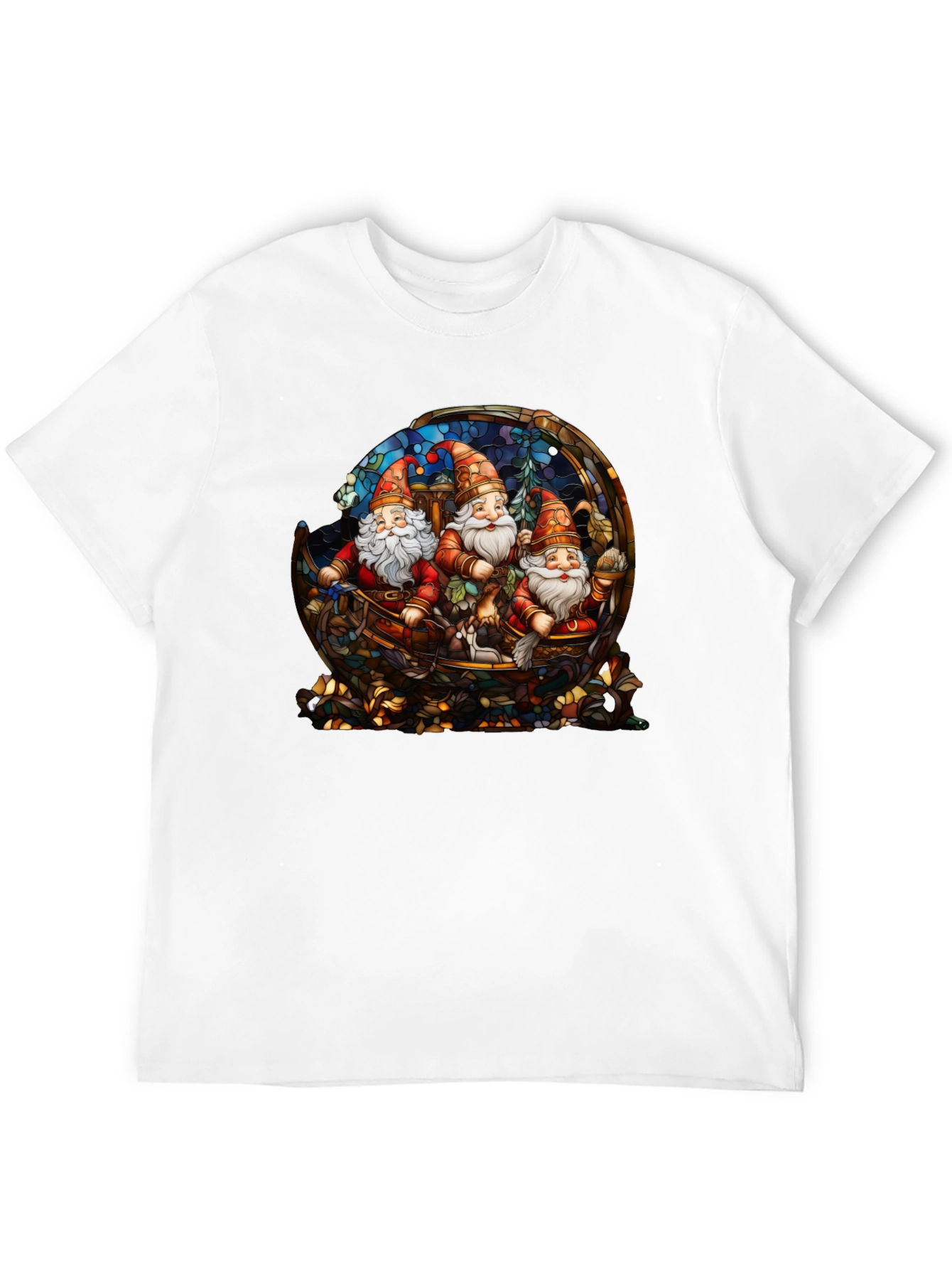 Gnome Stained Glass Graphic Tee - Black