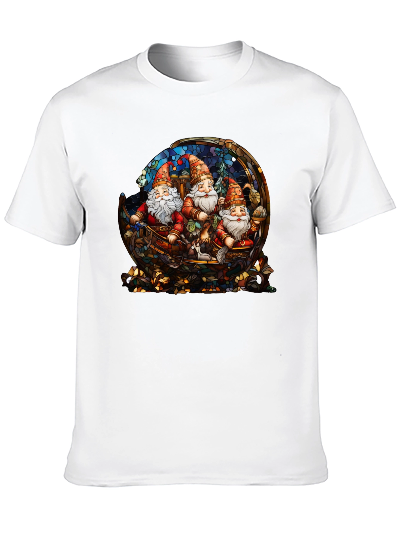 Gnome Stained Glass Graphic Tee - Black