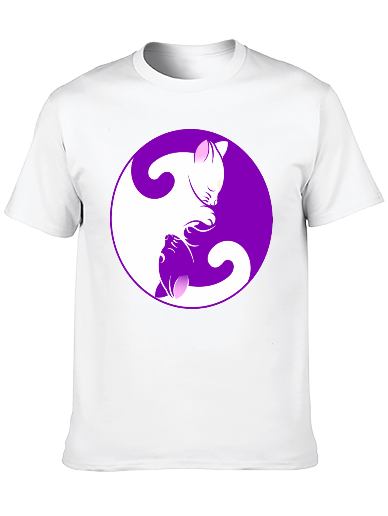 Yin Yang Cats Black T-Shirt - Harmony & Balance