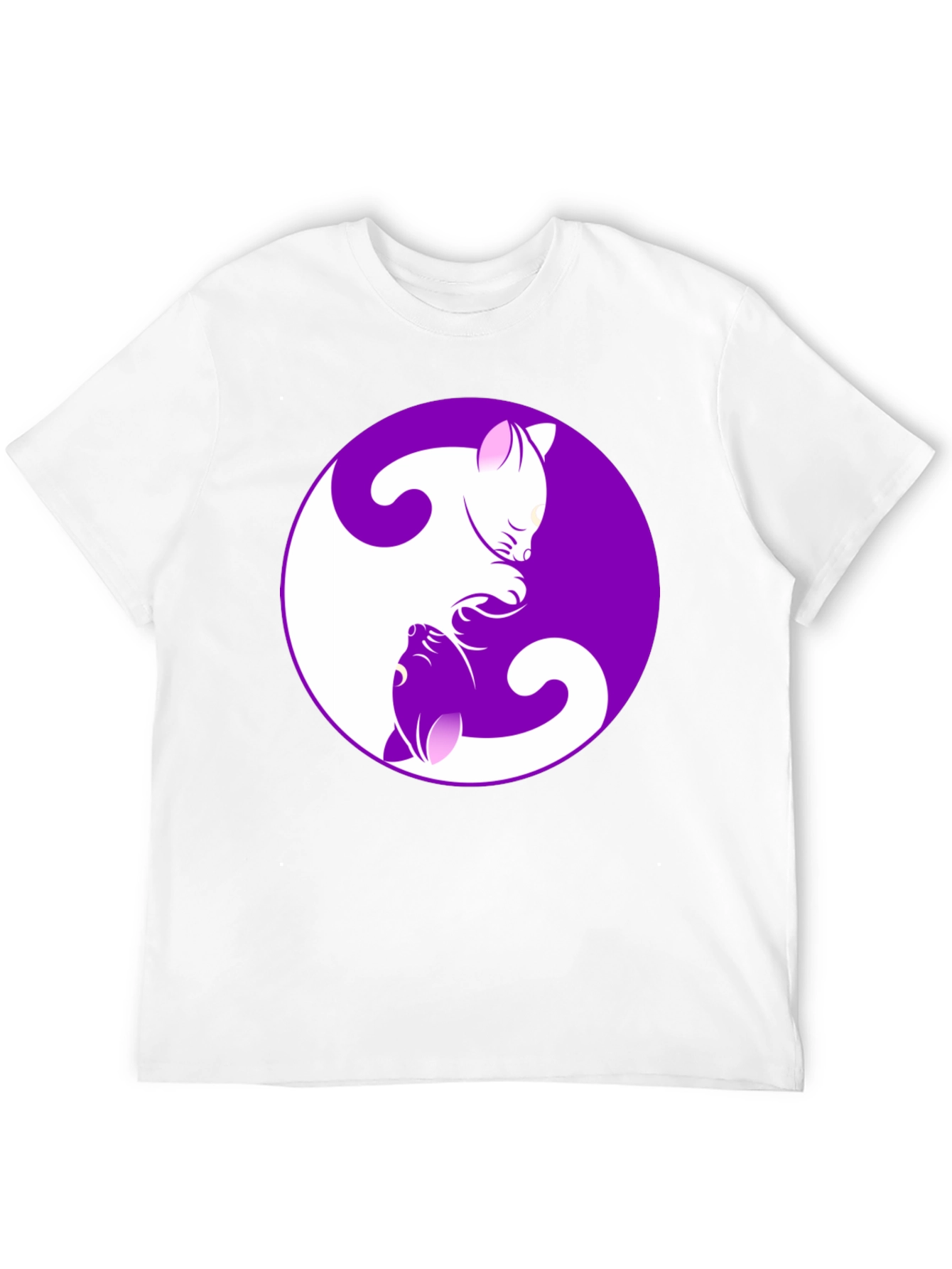 Yin Yang Cats Black T-Shirt - Harmony & Balance