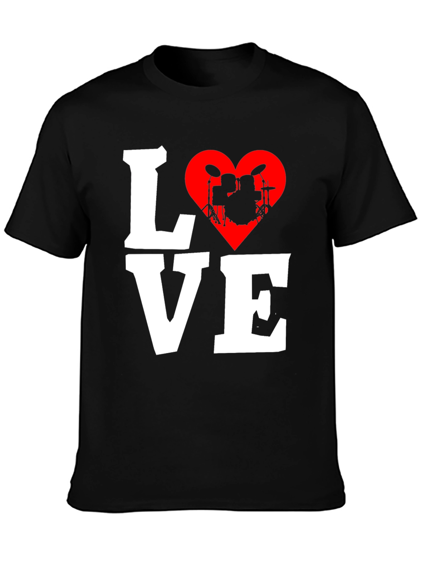 Love Drums T-Shirt - Music Heart Tee