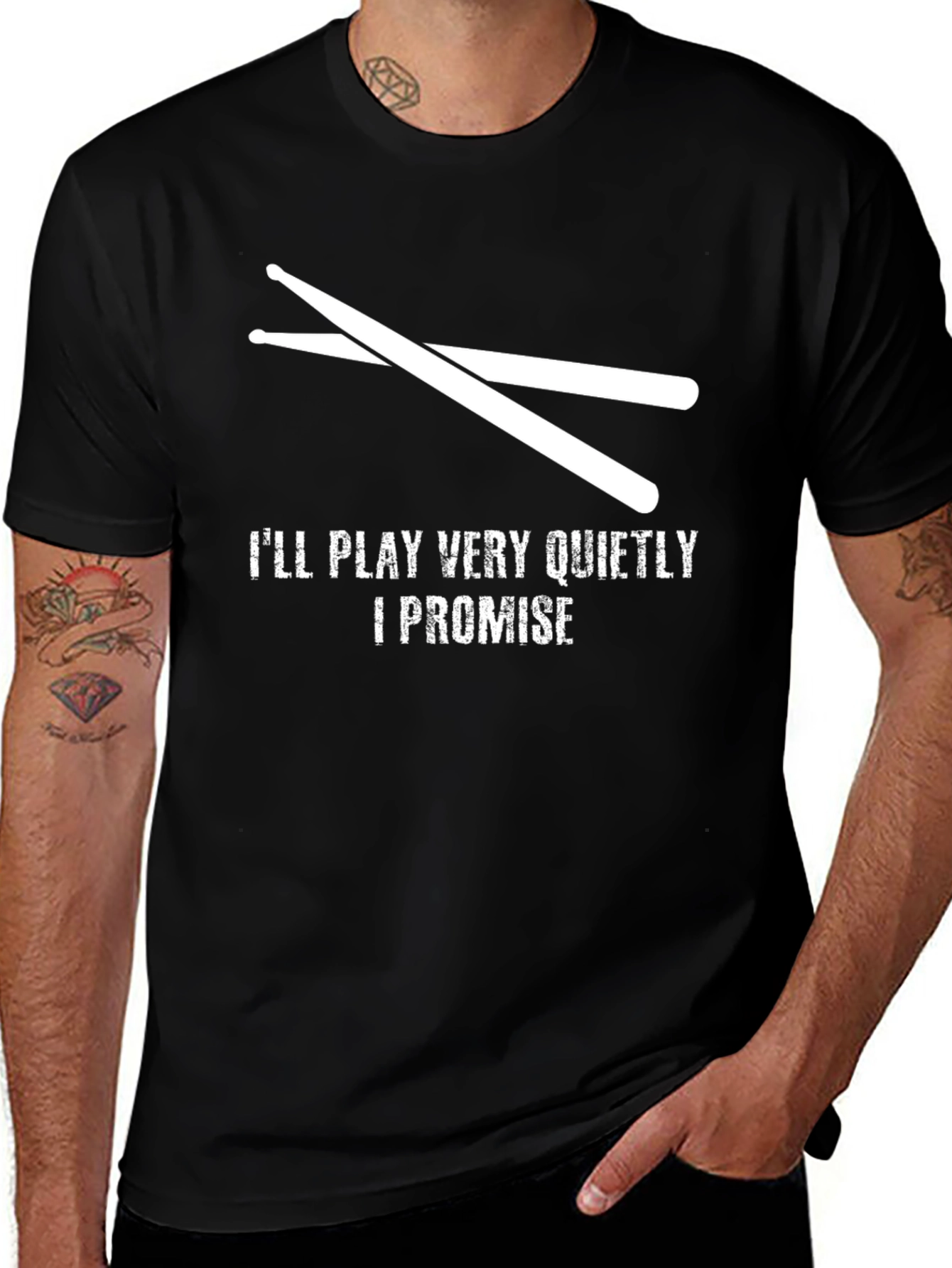 Drummer T-Shirt - Ill Play Very Quietly Promise