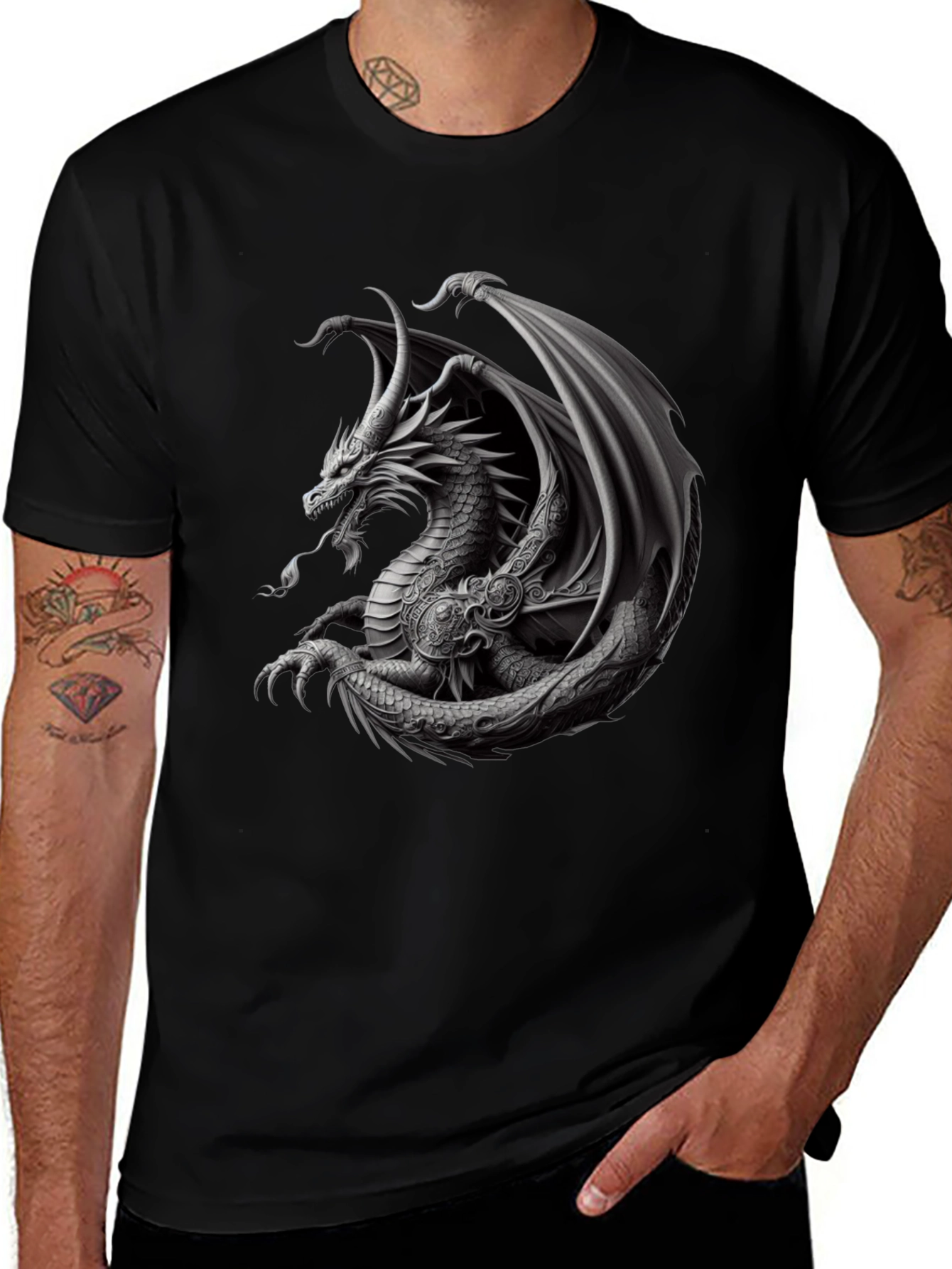 Dragon Graphic T-Shirt - Black