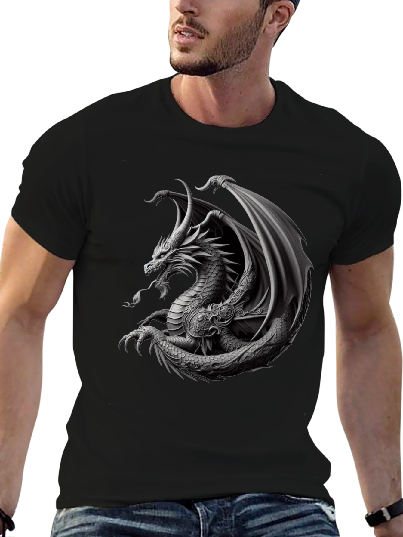 Dragon Graphic T-Shirt - Black