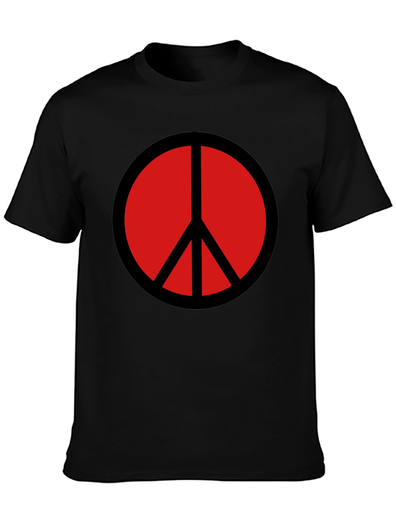 Peace Sign Graphic T-Shirt - Bold Red Symbol