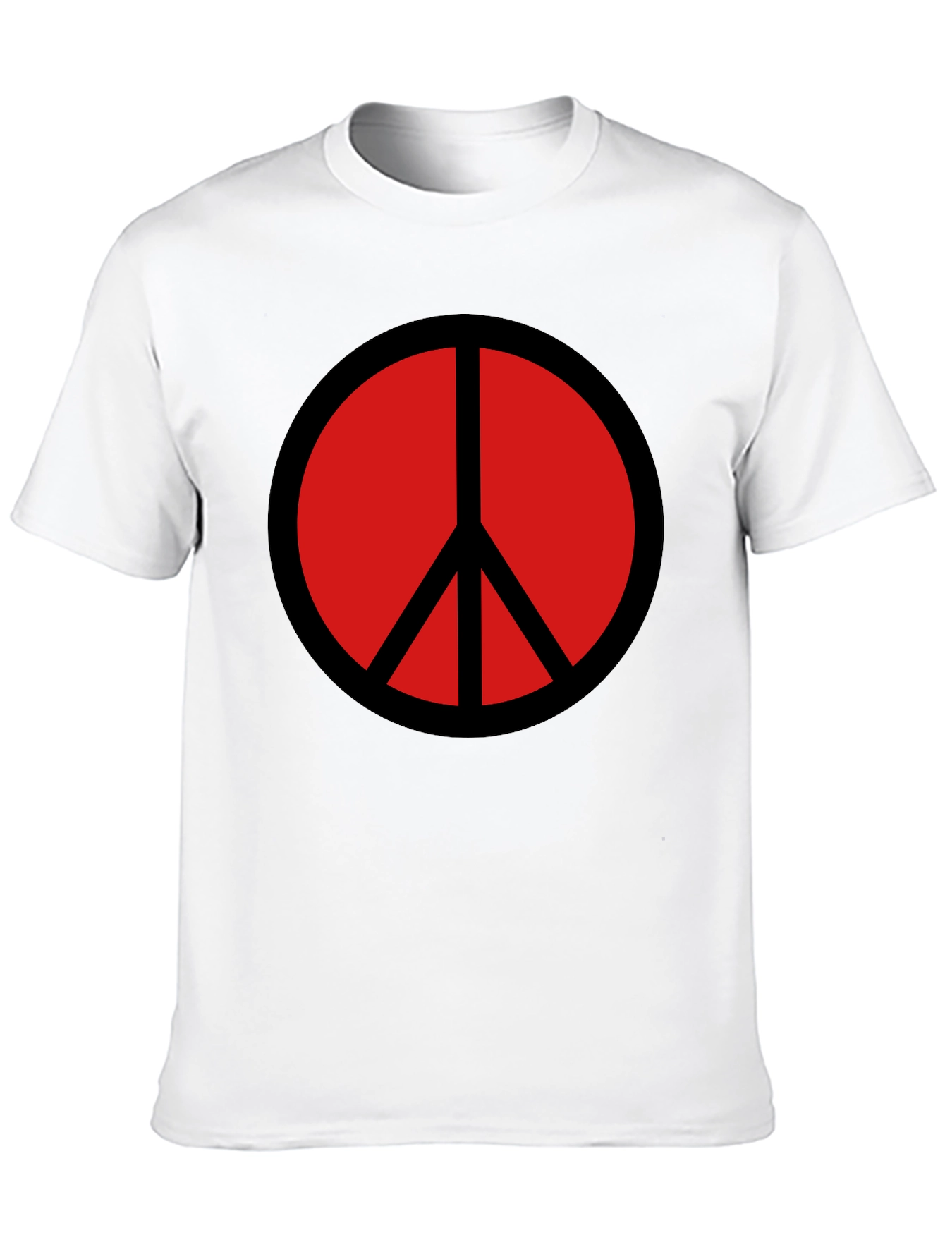 Peace Sign Graphic T-Shirt - Bold Red Symbol