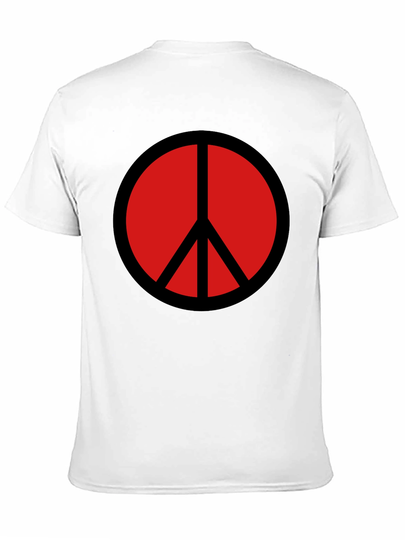 Peace Sign Graphic T-Shirt - Bold Red Symbol