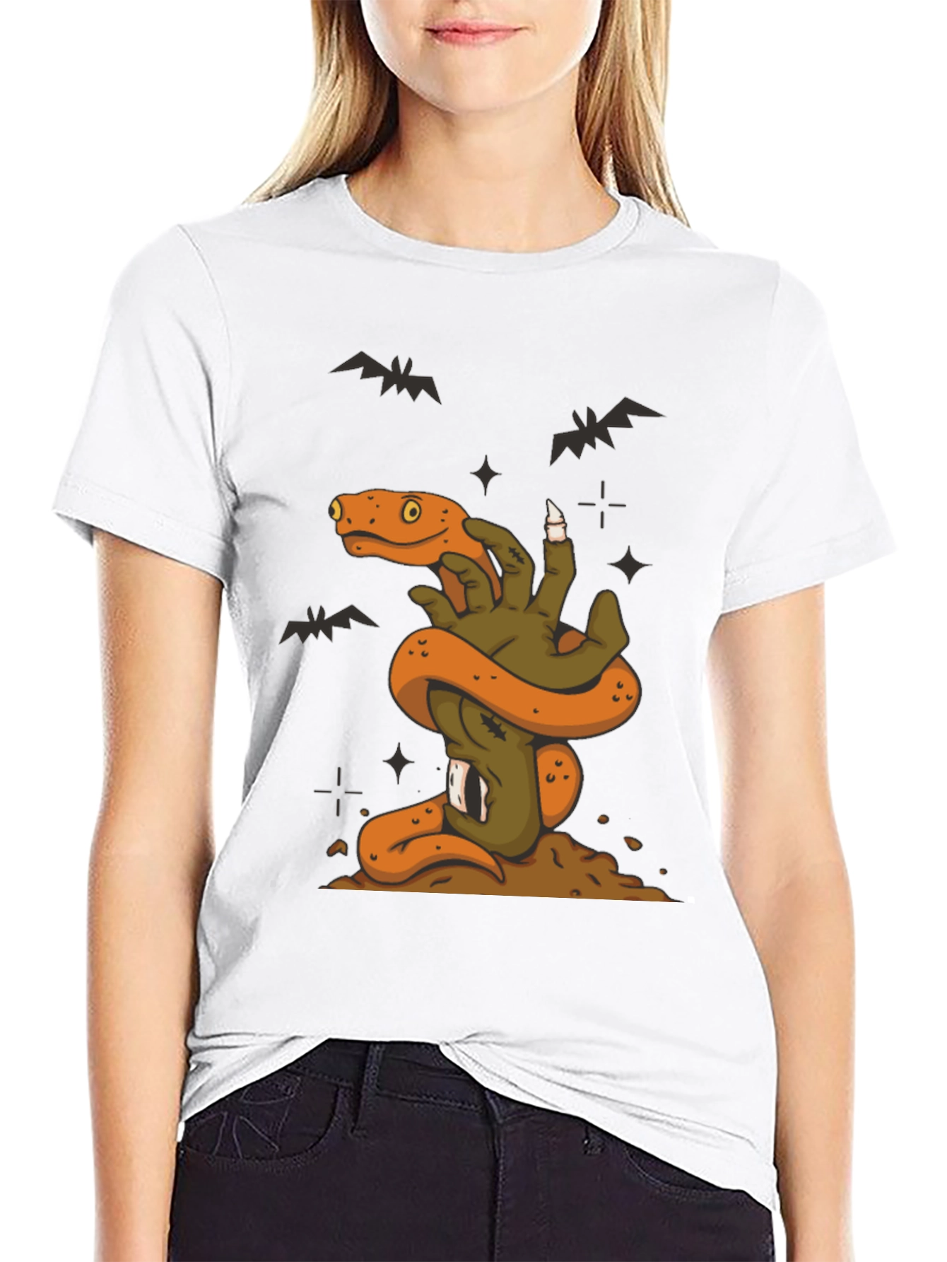 Halloween Zombie Hand Snake T-Shirt