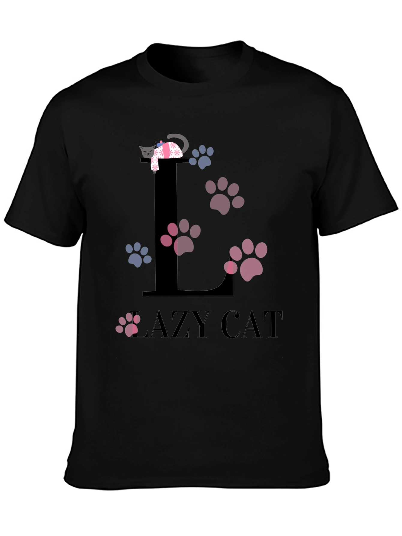 Lazy Cat Graphic T-Shirt - Unisex Cotton Tee