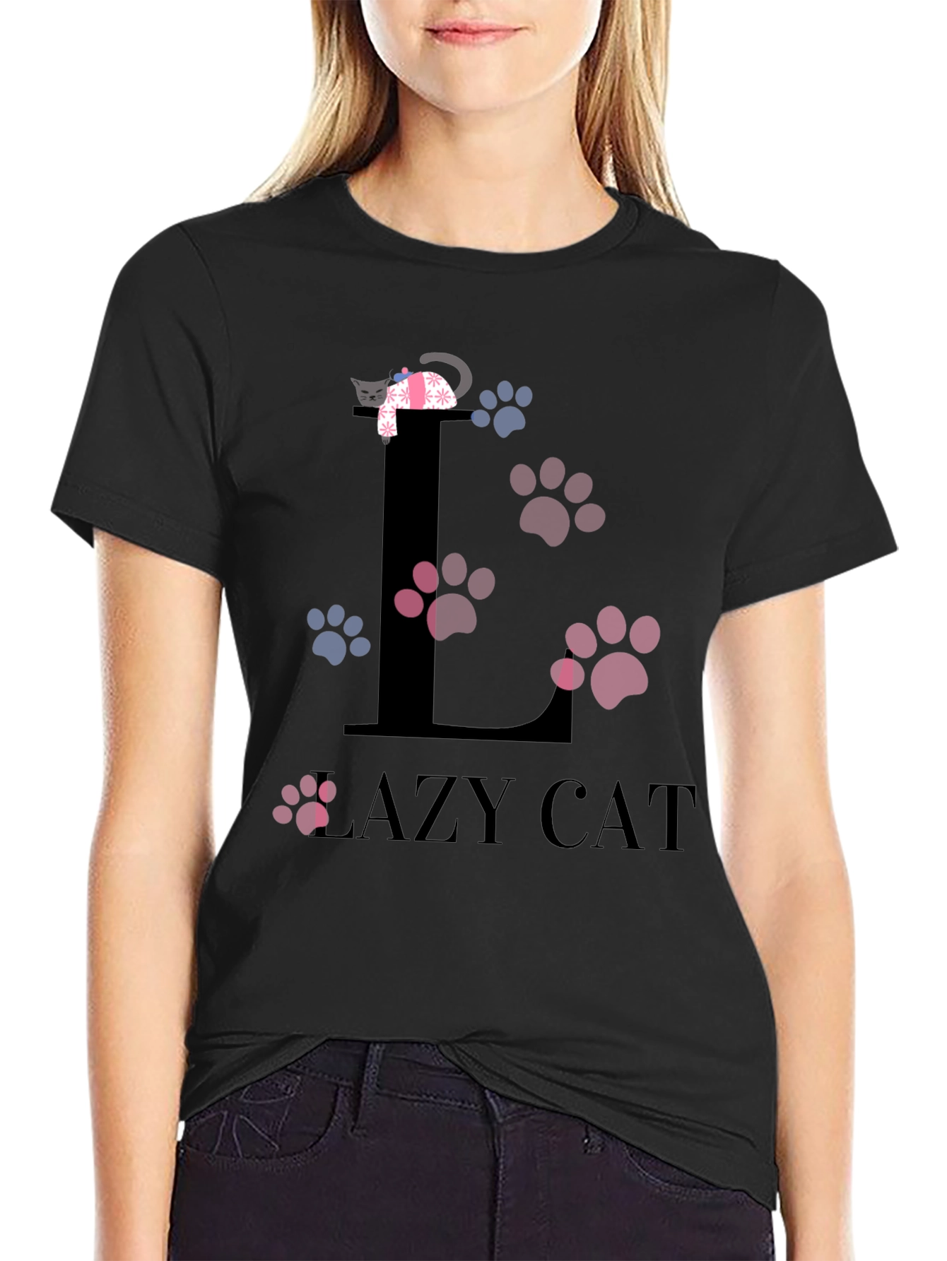 Lazy Cat Graphic T-Shirt - Unisex Cotton Tee
