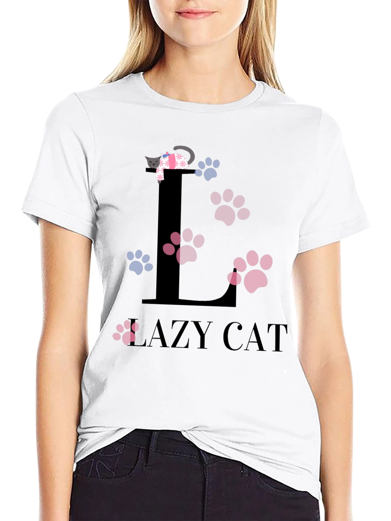 Lazy Cat Graphic T-Shirt - Unisex Cotton Tee