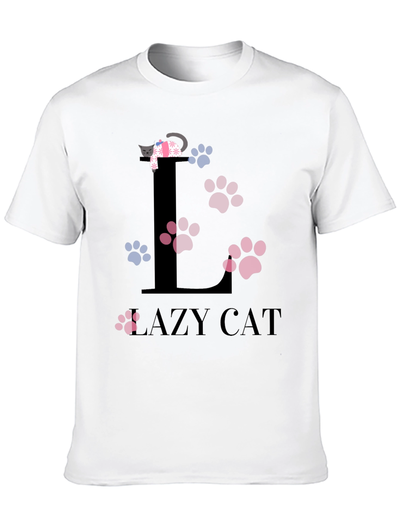 Lazy Cat Graphic T-Shirt - Unisex Cotton Tee