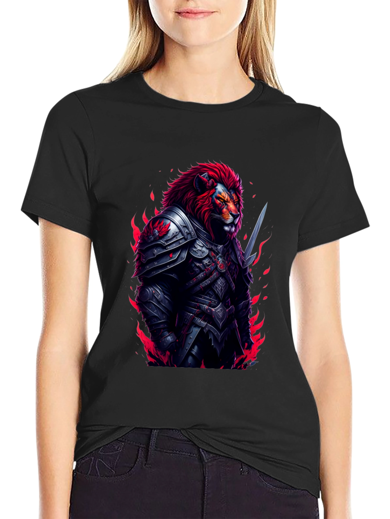 Lion Knight Graphic T-Shirt