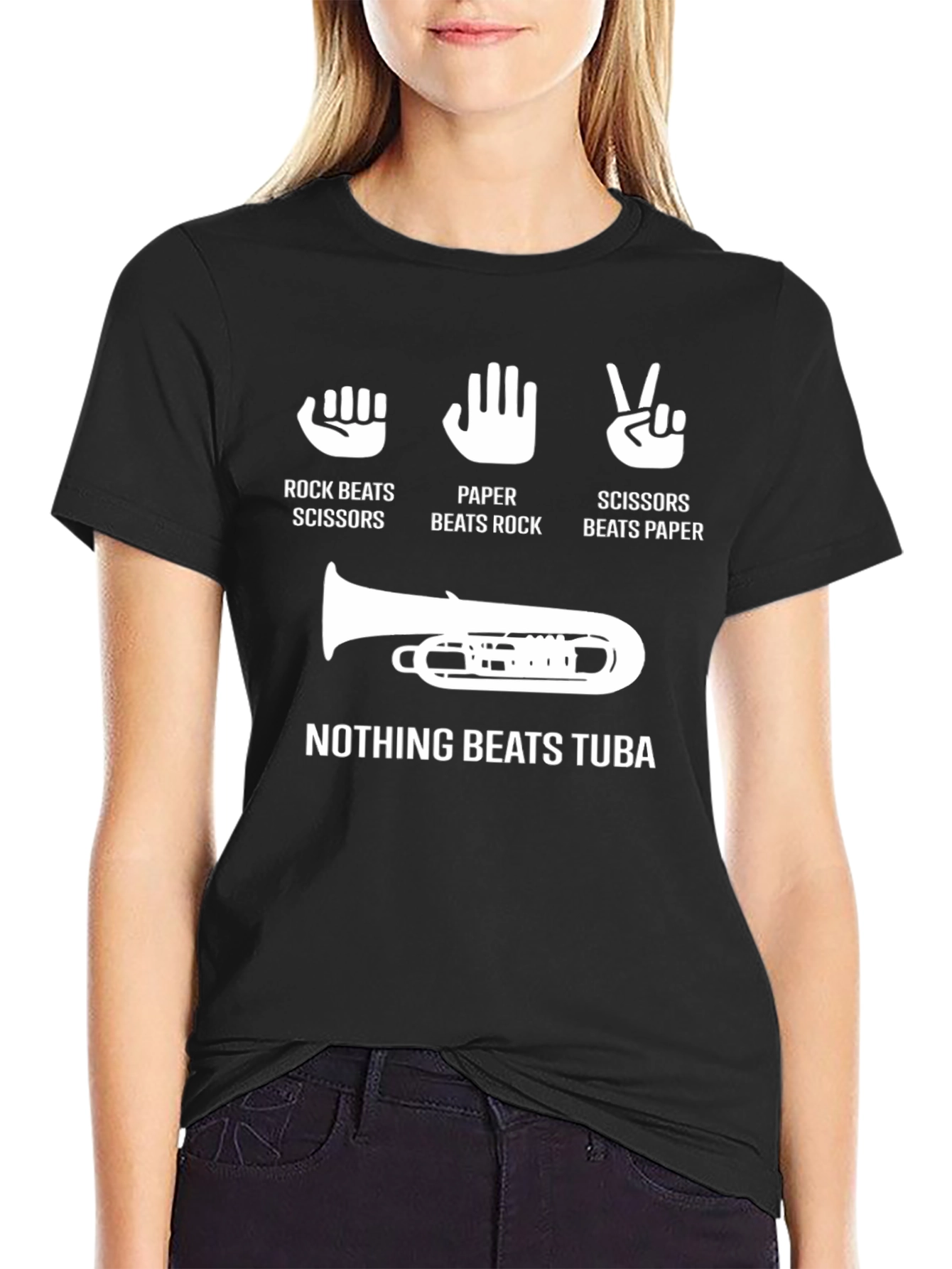Rock Paper Scissors Tuba Funny Band T-Shirt