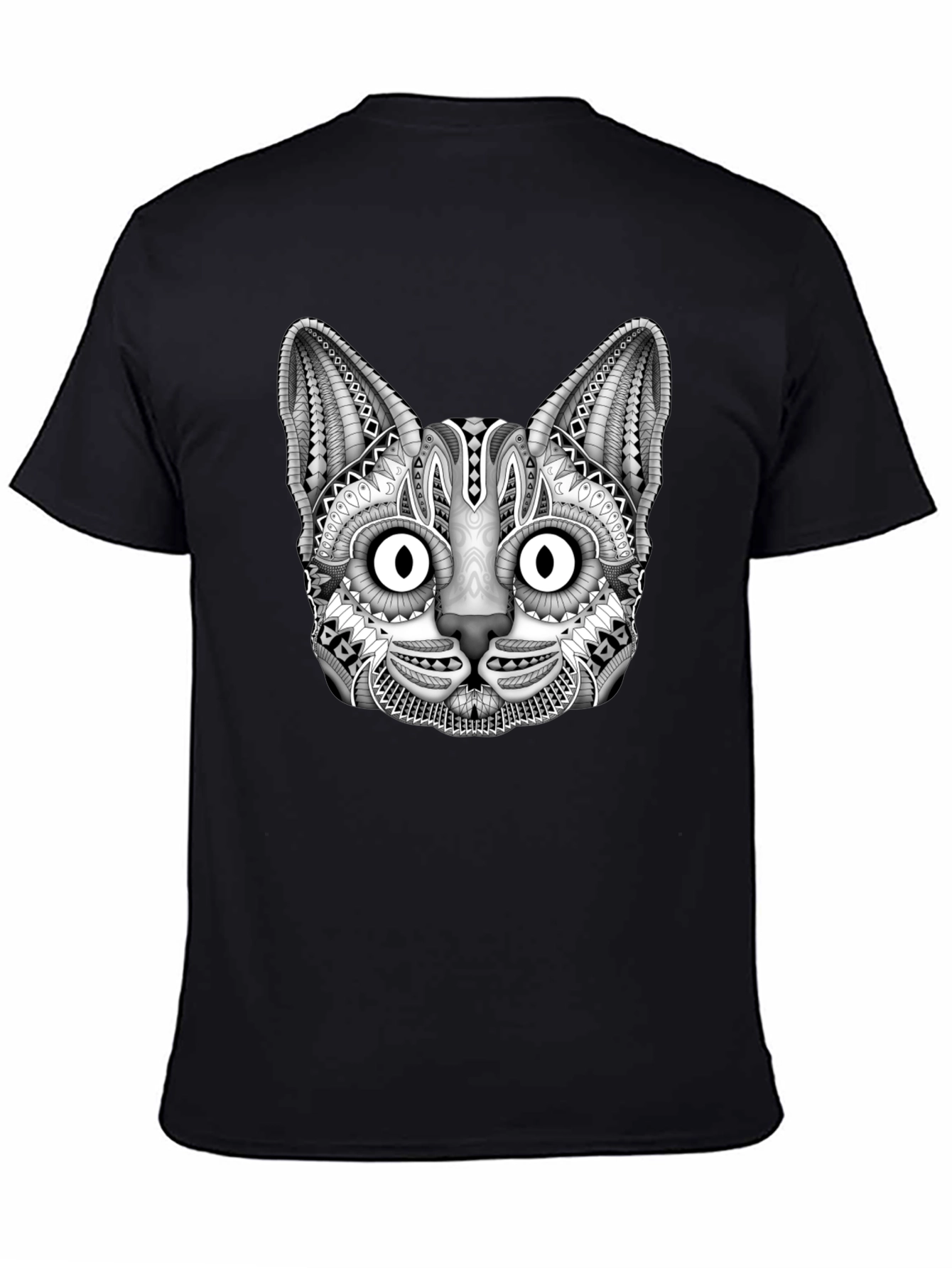 Black Cat Graphic Print Mens T-Shirt