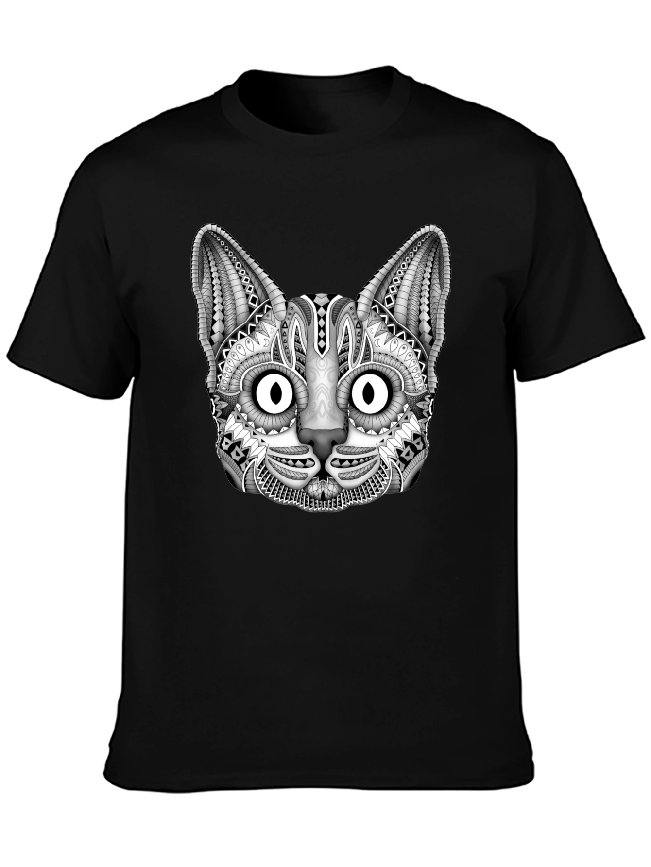 Black Cat Graphic Print Mens T-Shirt