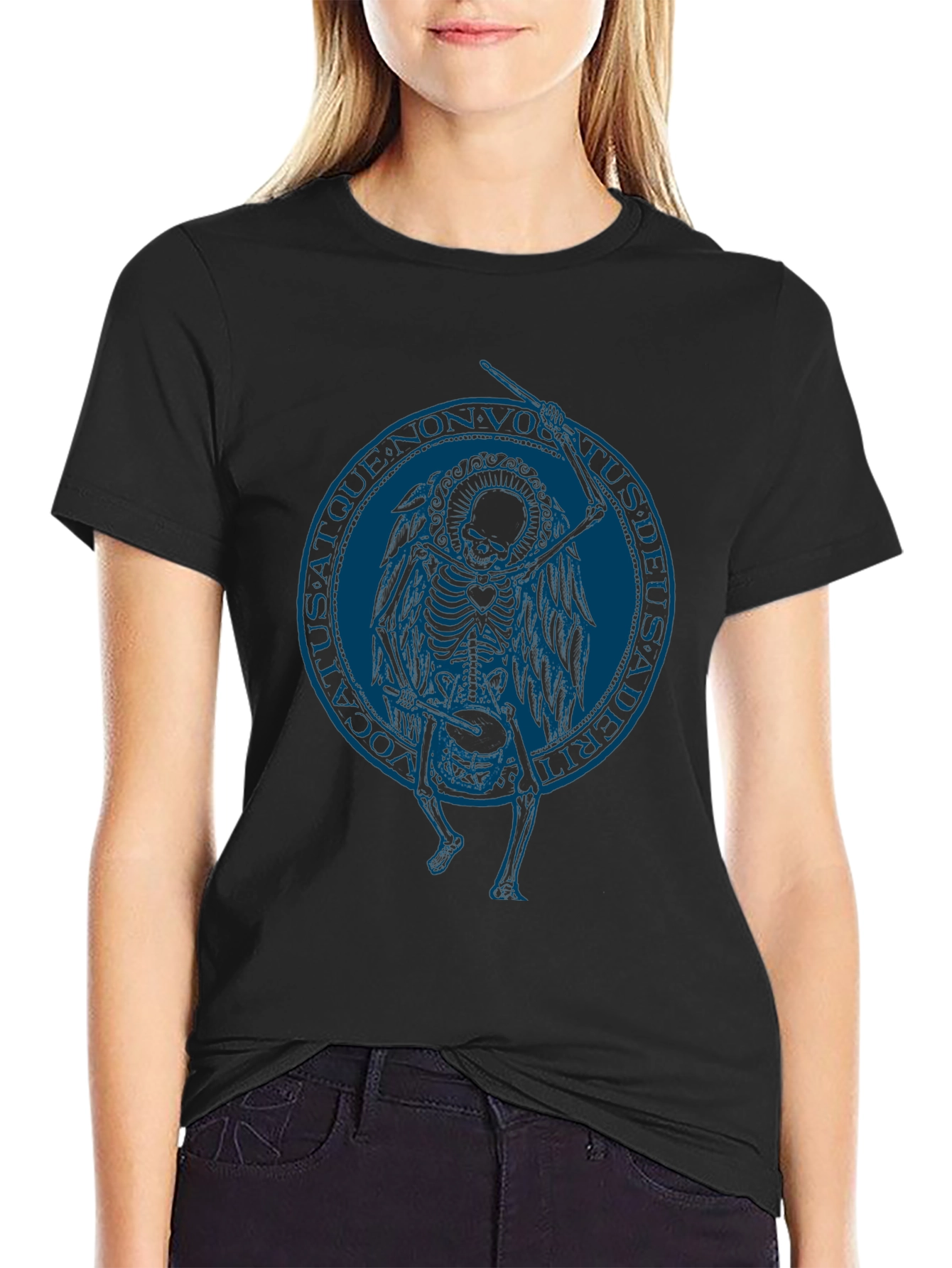 Skeleton Angel Graphic Tee - Black T-Shirt