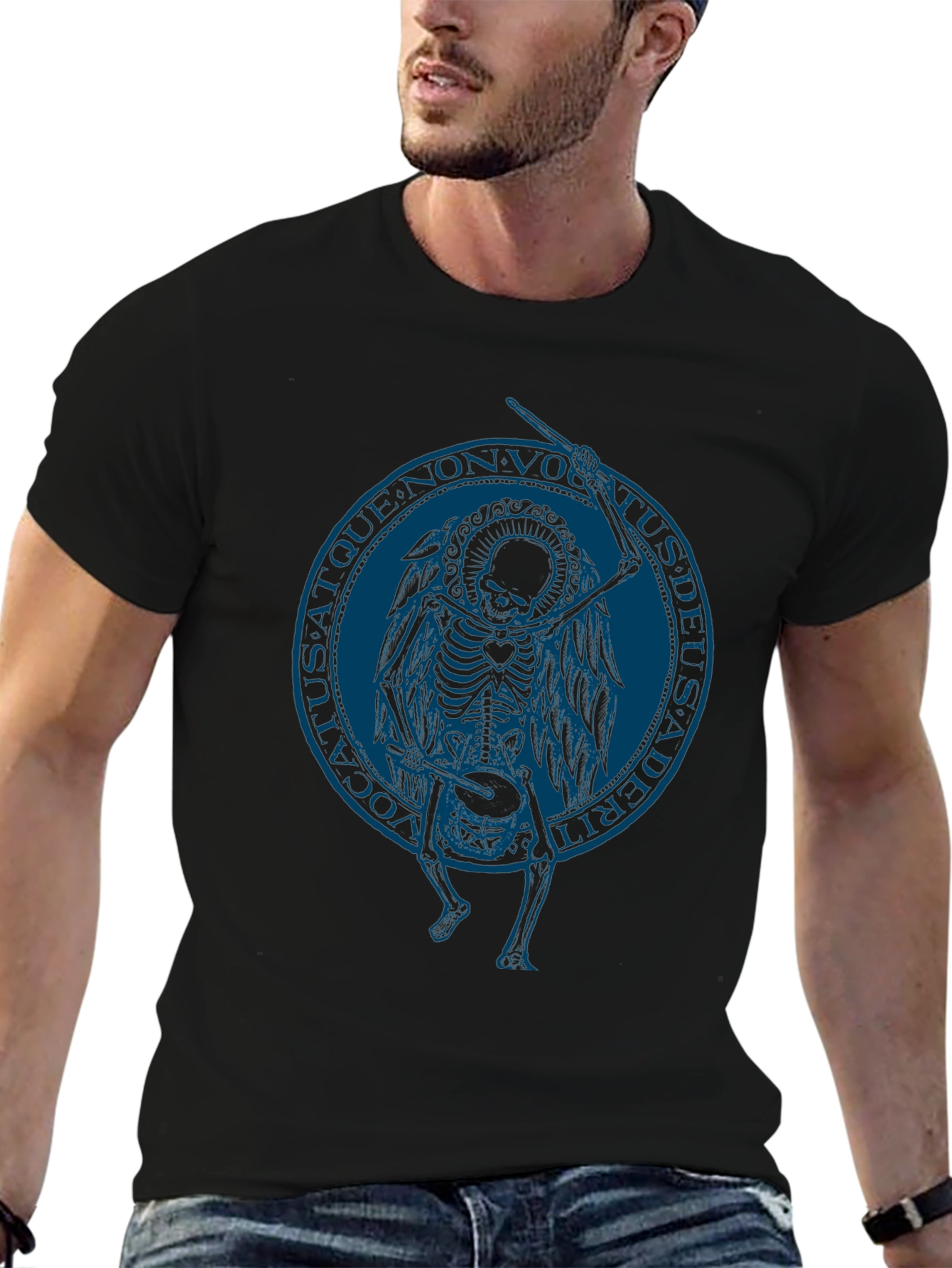 Skeleton Angel Graphic Tee - Black T-Shirt